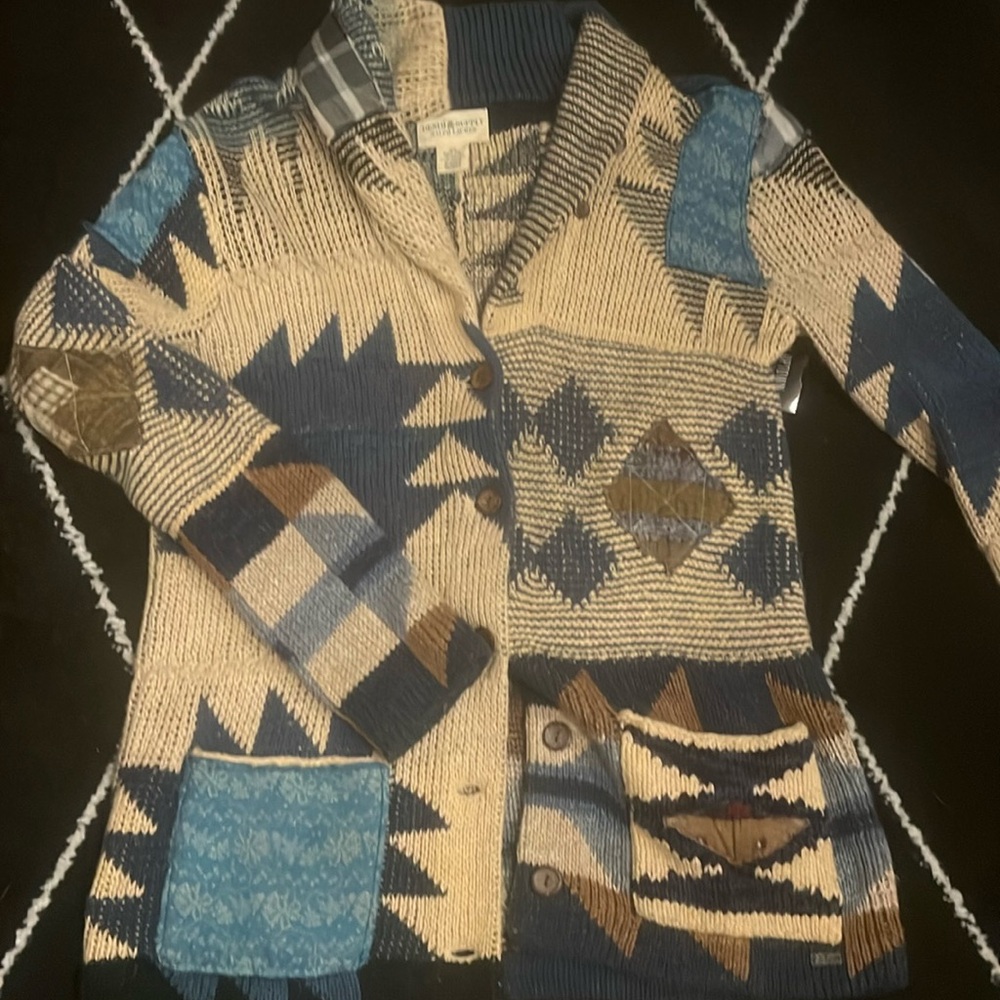 Unreal, denim and supply, Ralph Lauren patchwork cardigan, medium
